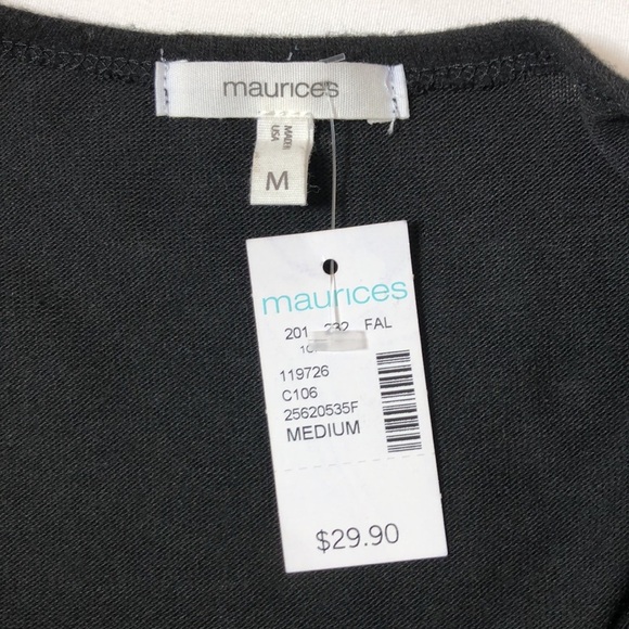 Maurices Lightweight Ruffle Sleeve Open Front Soft Black Versatile Cardigan M - Picture 6 of 12